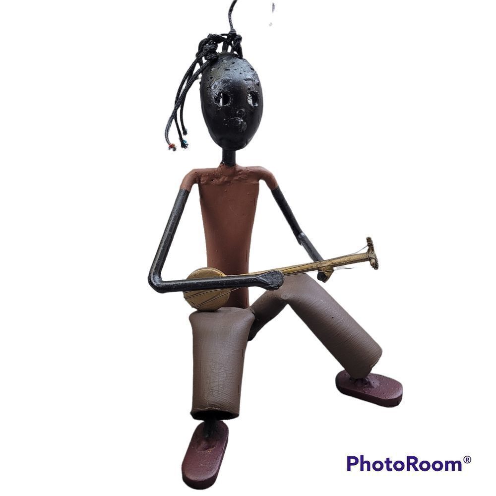 African Raggae vintage metal figurine sculpture
